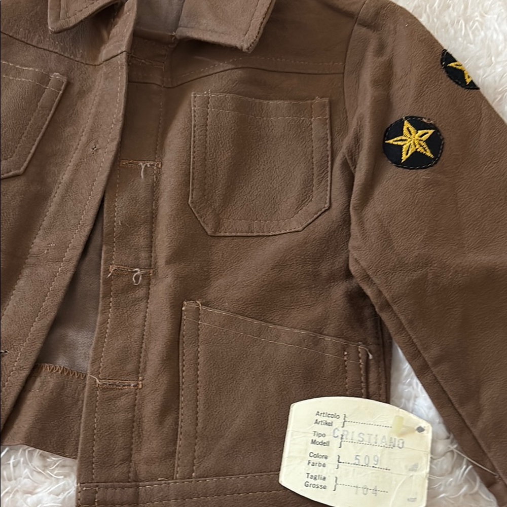 Brown Kids Jacket with Star Patch